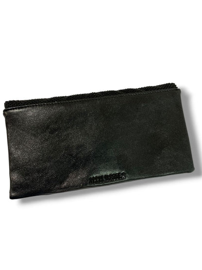 Steve Madden Evening Bag Clutch Black Sparkle Mesh Faux Leather