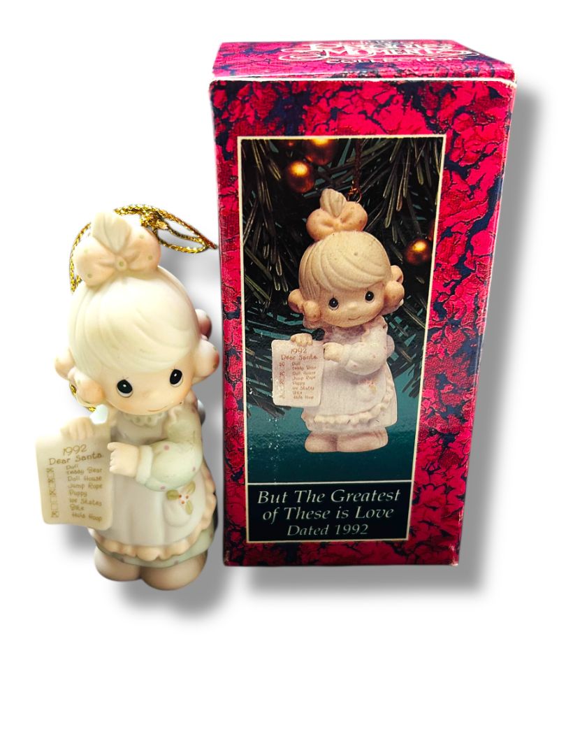 Dated 1992 Enesco Precious Moments Ornament But the Greatest of These is Love 527696