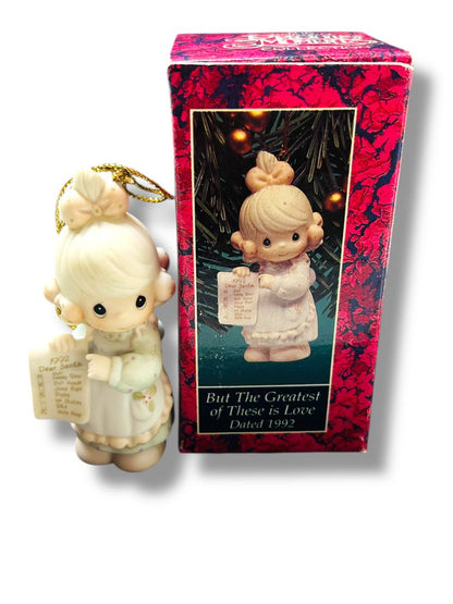 Dated 1992 Enesco Precious Moments Ornament But the Greatest of These is Love 527696