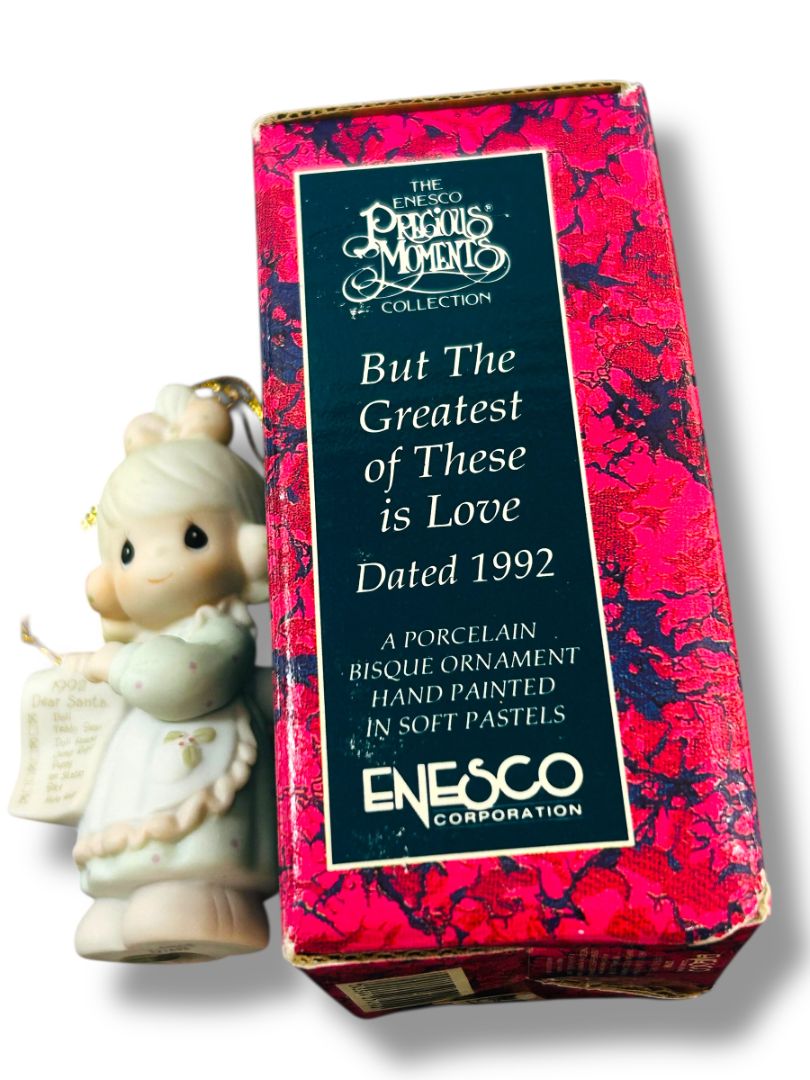 Dated 1992 Enesco Precious Moments Ornament But the Greatest of These is Love 527696