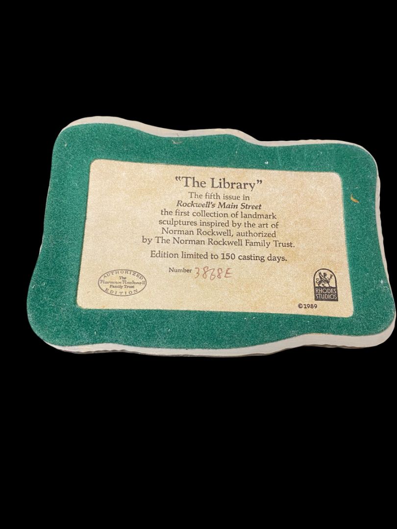 1989 Rhodes Studios Rockwells Main Street The Library Fifth in Series