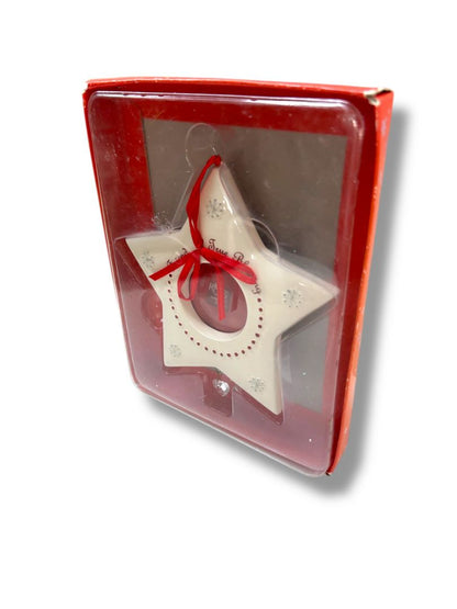 Russ Skribbles Photo Fame Ornanent Ceramic Star Friends a True Blessing 5" New