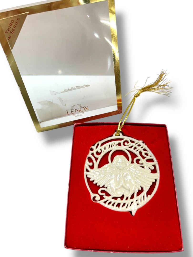 Lenox Porcelain Angel Ornament Third in Series Come All Ye Faithful 3.25"