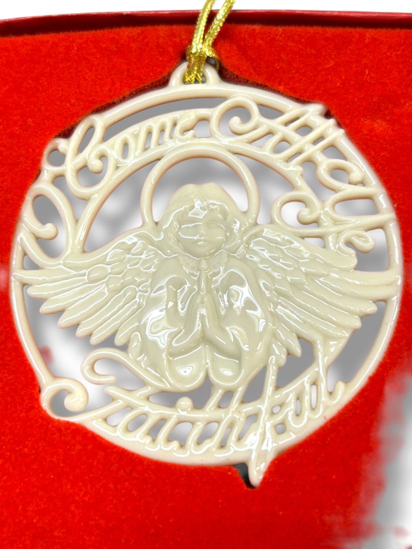 Lenox Porcelain Angel Ornament Third in Series Come All Ye Faithful 3.25"