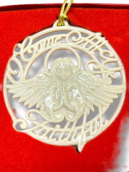 Lenox Porcelain Angel Ornament Third in Series Come All Ye Faithful 3.25"