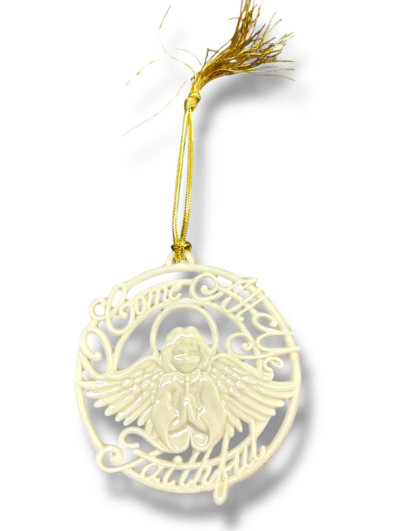 Lenox Porcelain Angel Ornament Third in Series Come All Ye Faithful 3.25"