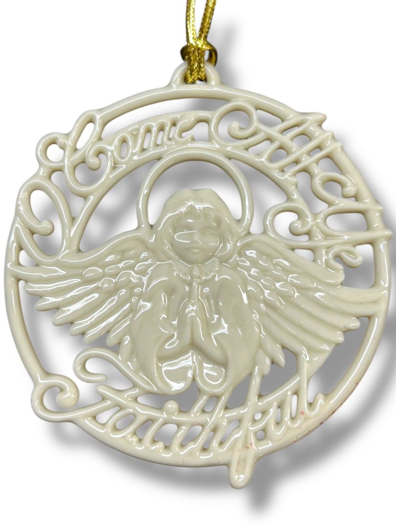 Lenox Porcelain Angel Ornament Third in Series Come All Ye Faithful 3.25"