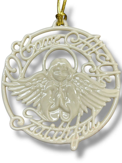 Lenox Porcelain Angel Ornament Third in Series Come All Ye Faithful 3.25"