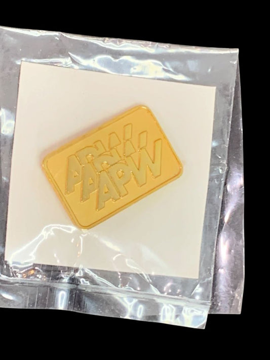 APW Goldtone Square Lapel Pin .75" New