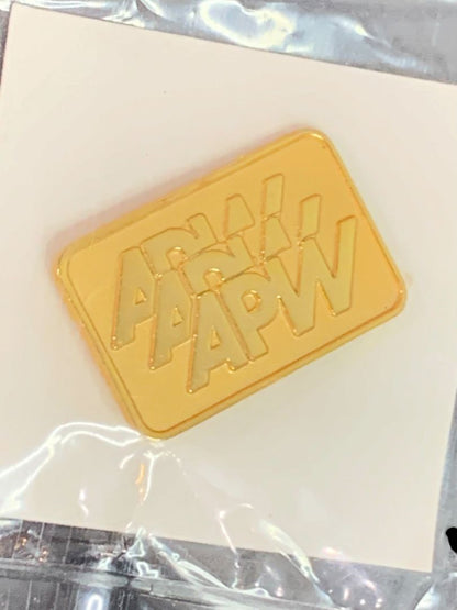 APW Goldtone Square Lapel Pin .75" New