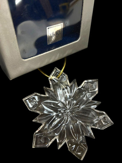 Mikasa Clear Crystal Snowflake Ornament Joyous Collection 3.5"