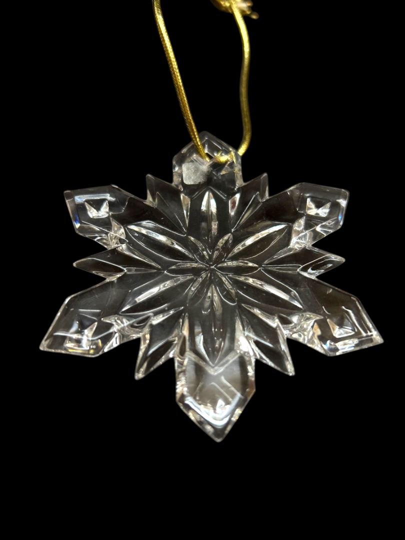 Mikasa Clear Crystal Snowflake Ornament Joyous Collection 3.5"