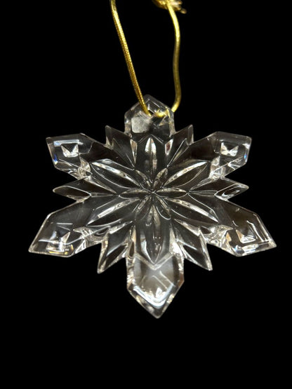 Mikasa Clear Crystal Snowflake Ornament Joyous Collection 3.5"