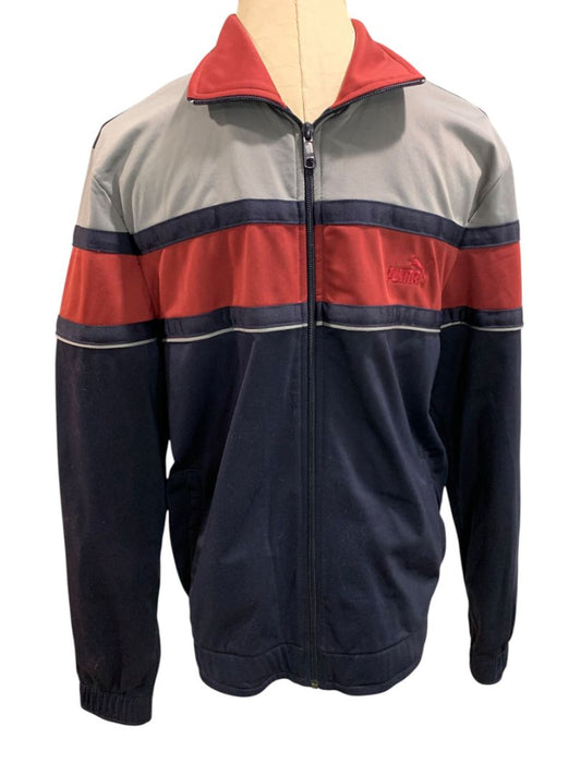 Medium Puma Mens Vintage Full Zip Track Jacket Color Block