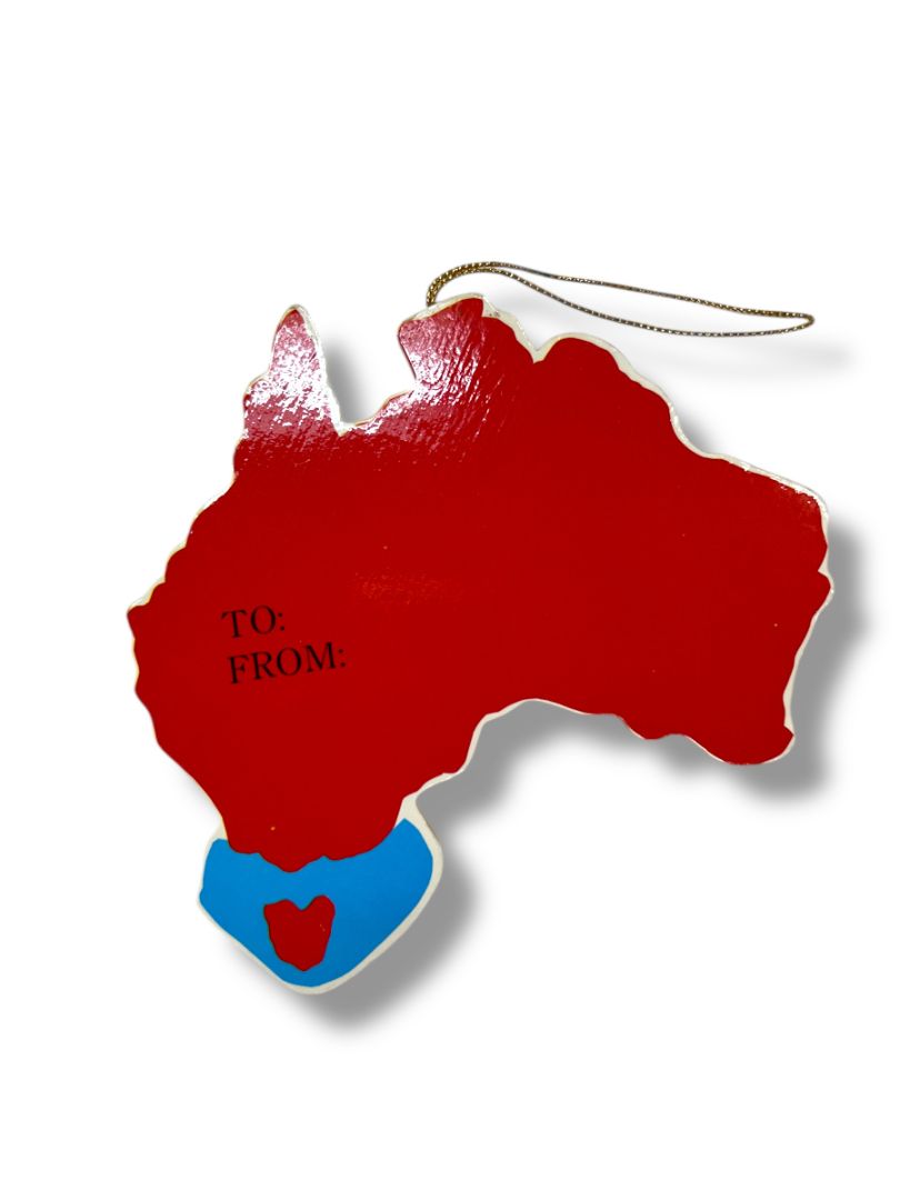 Souvenir Australian Ornament Continent Aboriginal Art Chirstopher Vine 5"