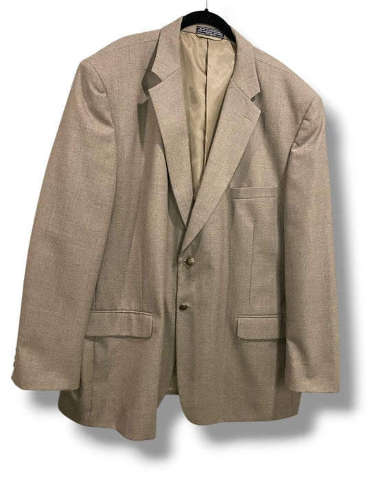 Size 52L Cross & Windsor Mens Long Sport Coat Brown Wool Blend