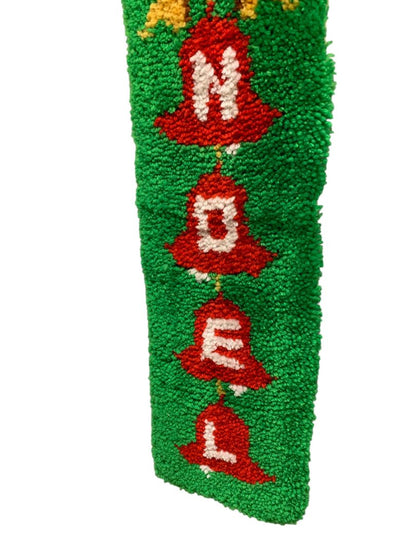 Vintage Noel Wall Hanging Latch Hook Yarn Christmas Retro 33”