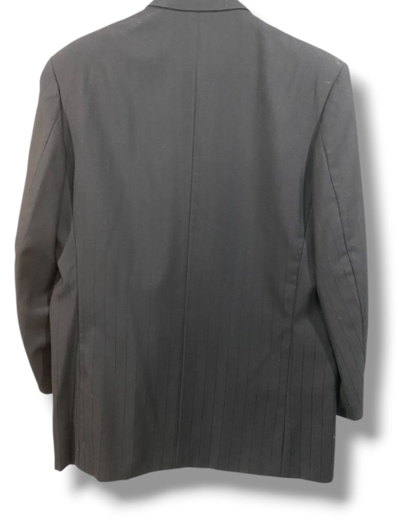 Size 48L Bendetti Mens Long Black Double Breasted Pinstripe 2 Piece Suit