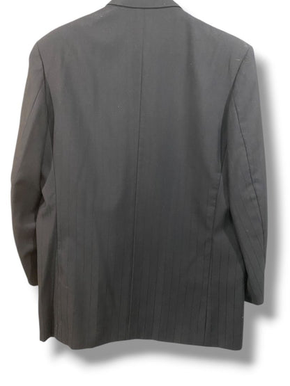 Size 48L Bendetti Mens Long Black Double Breasted Pinstripe 2 Piece Suit