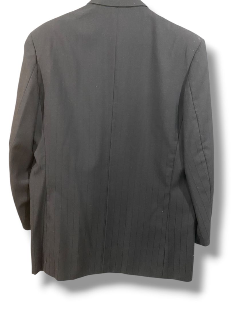 Size 48L Bendetti Mens Long Black Double Breasted Pinstripe 2 Piece Suit