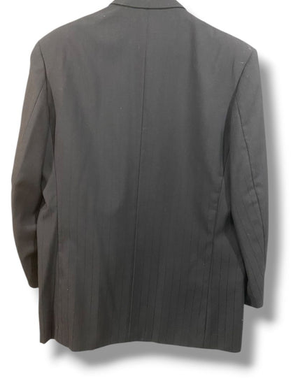 Size 48L Bendetti Mens Long Black Double Breasted Pinstripe 2 Piece Suit