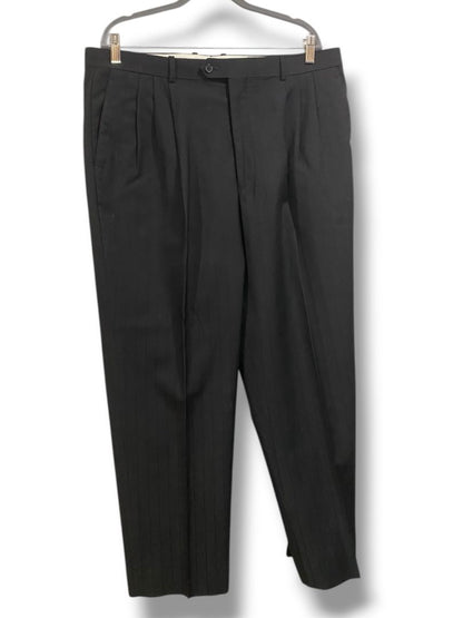 Size 48L Bendetti Mens Long Black Double Breasted Pinstripe 2 Piece Suit