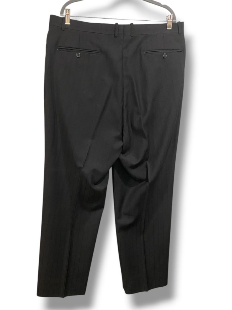 Size 48L Bendetti Mens Long Black Double Breasted Pinstripe 2 Piece Suit