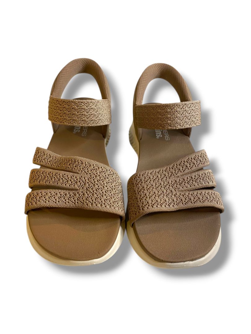 Size 10W Skechers Hands Free Slip-Ins Womens Sandals Mocha Pretty Combo Ultra Flex 3.0