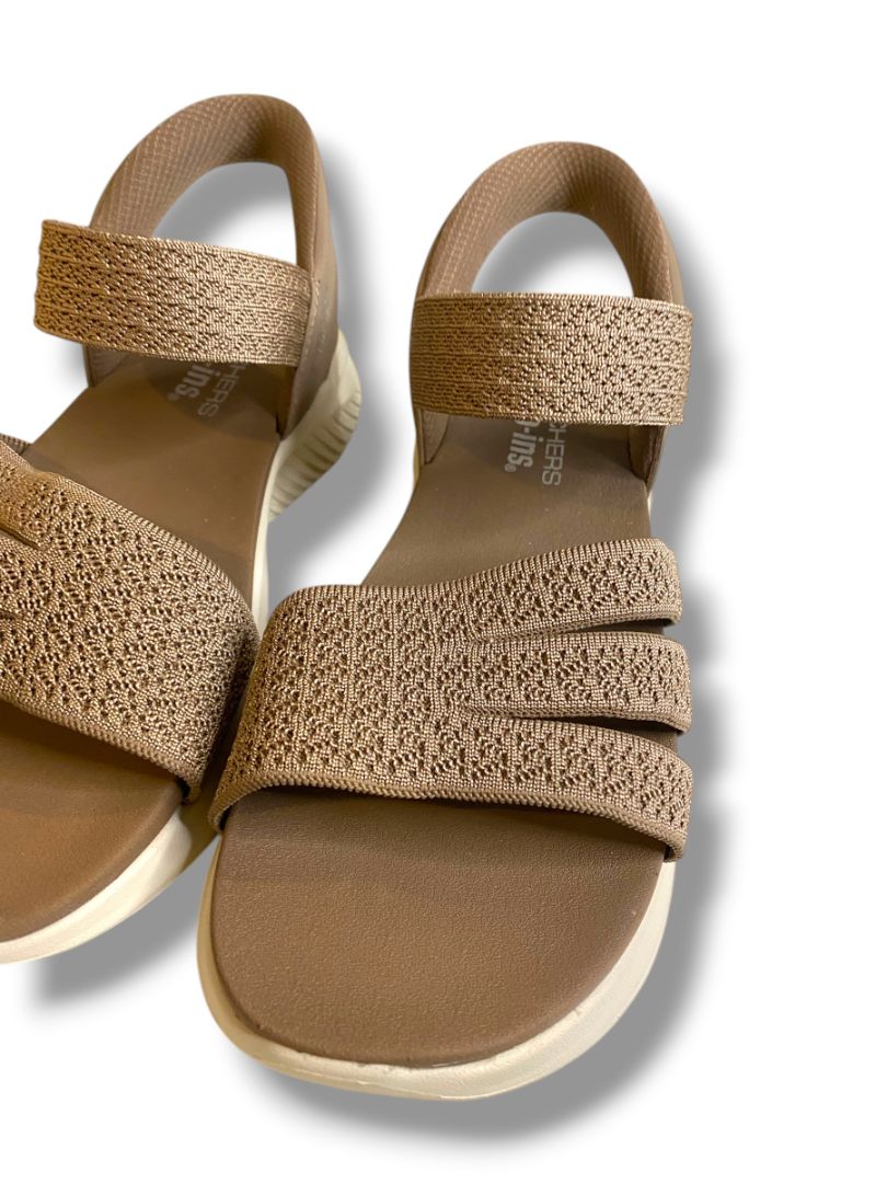 Size 10W Skechers Hands Free Slip-Ins Womens Sandals Mocha Pretty Combo Ultra Flex 3.0