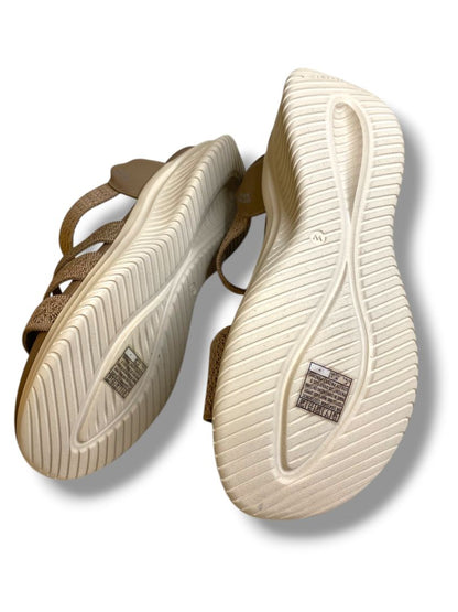 Size 10W Skechers Hands Free Slip-Ins Womens Sandals Mocha Pretty Combo Ultra Flex 3.0