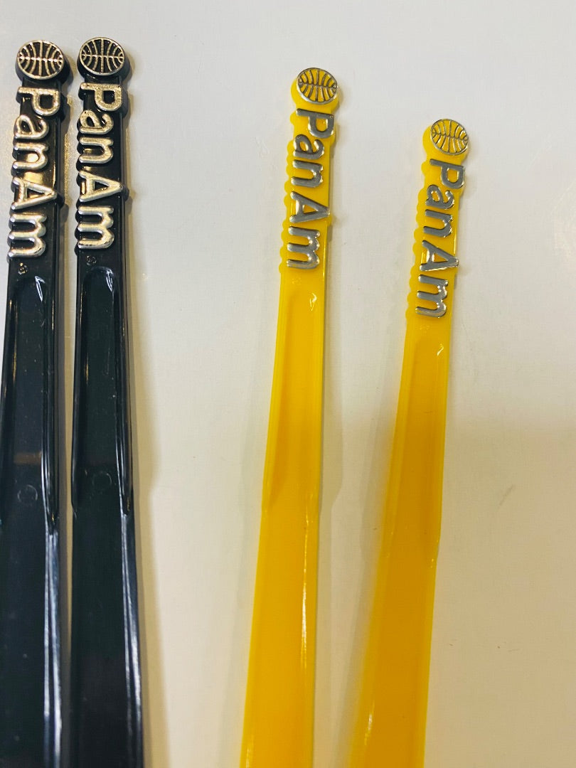 Lot of 7 1960s Pan Am Airline Swizzle Cocktail Sticks Stirrers 5.5" Assorted Colors