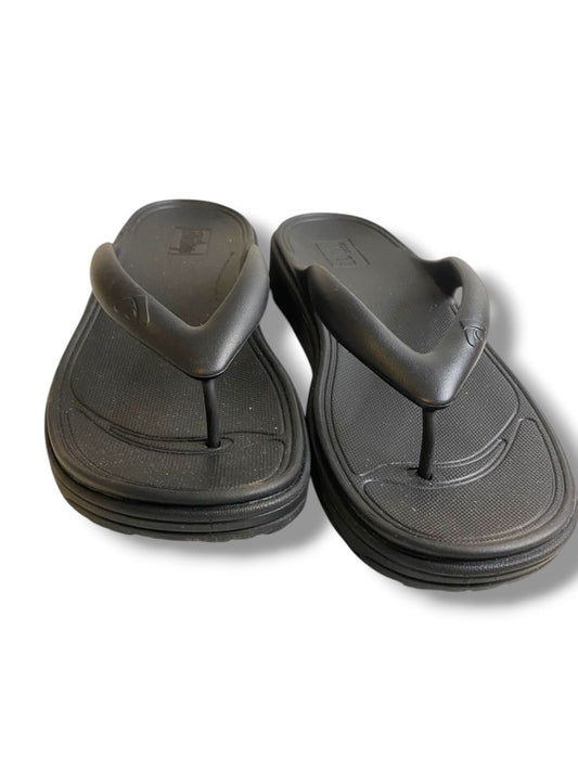 Size 10 FitFlop Womens Relieff Recovery Toe-Post Sandals Black