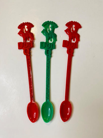 Set of 3 Vintage Serralles Don Q Cocktail Spoons Stirrers Plastic 6.5"