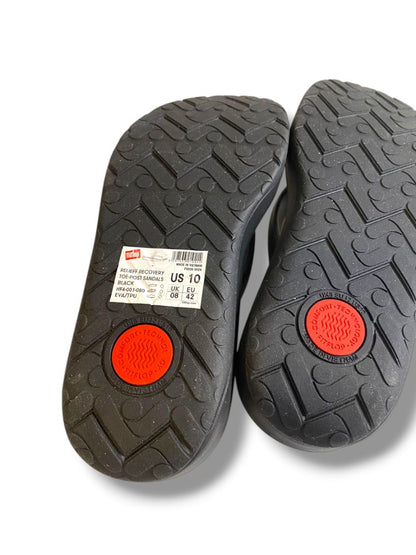 Size 10 FitFlop Womens Relieff Recovery Toe-Post Sandals Black