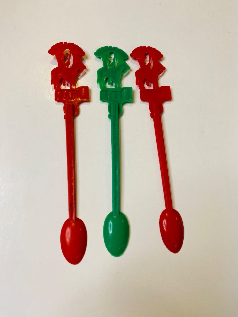 Set of 3 Vintage Serralles Don Q Cocktail Spoons Stirrers Plastic 6.5"