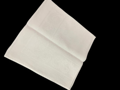 Set of 7 Cloth Napkins White Formal Table Linens Subtle Design 18.5" Square