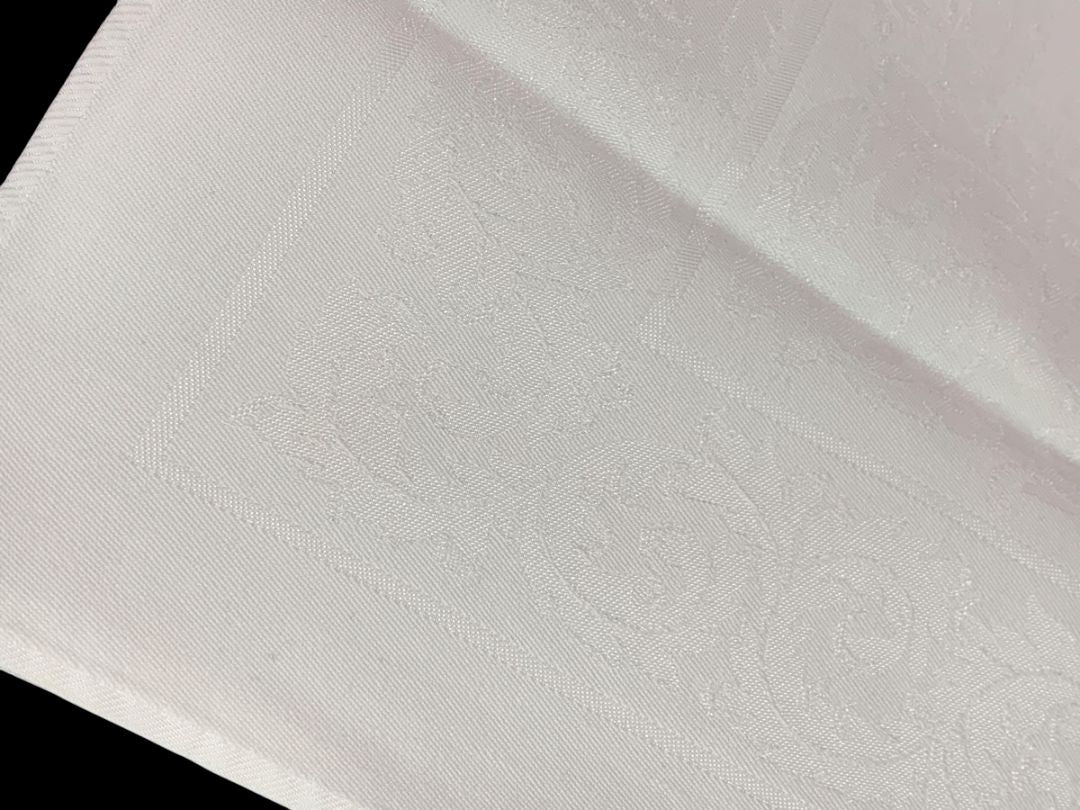 Set of 7 Cloth Napkins White Formal Table Linens Subtle Design 18.5" Square