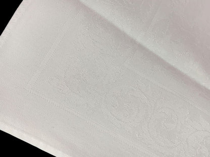 Set of 7 Cloth Napkins White Formal Table Linens Subtle Design 18.5" Square