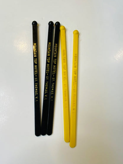 Lot of 5 Vintage Mountain Top Hotel St Thomas VI Swizzle Cocktail Sticks 6"