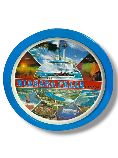 Vintage Niagara Falls Canada Souvenir Tin Serving Tray 13" Tourist Kitschy