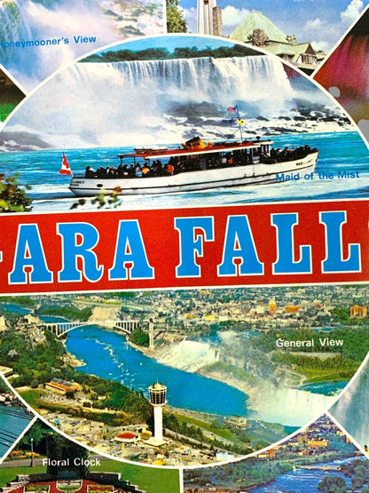 Vintage Niagara Falls Canada Souvenir Tin Serving Tray 13" Tourist Kitschy