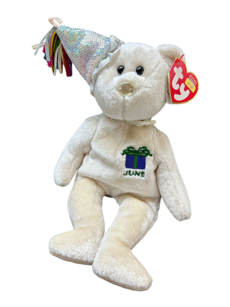 Ty Beanie Baby JUNE the Birthday Teddy Bear Vintage Plush Stuffed Animal Toy
