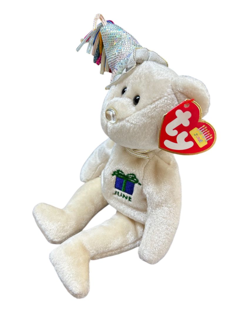 Ty Beanie Baby JUNE the Birthday Teddy Bear Vintage Plush Stuffed Animal Toy