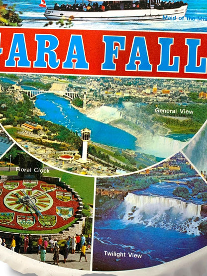 Vintage Niagara Falls Canada Souvenir Tin Serving Tray 13" Tourist Kitschy