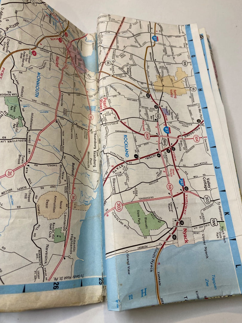 1990 AAA New York City and Vicinity Map 90-4 Foldable Including Long Island