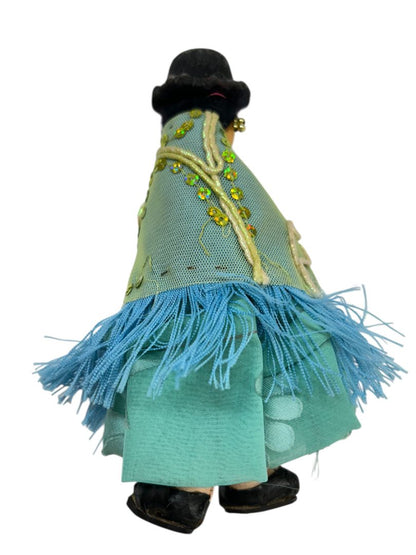 Lot of 4 Bolivian Soft Scult Dolls 7" Folk Art Grandpa Woman