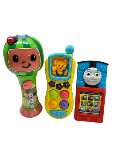 Lot of 3 Preschool Talking Toys Cocomelon Thomas the Train Bear Phone