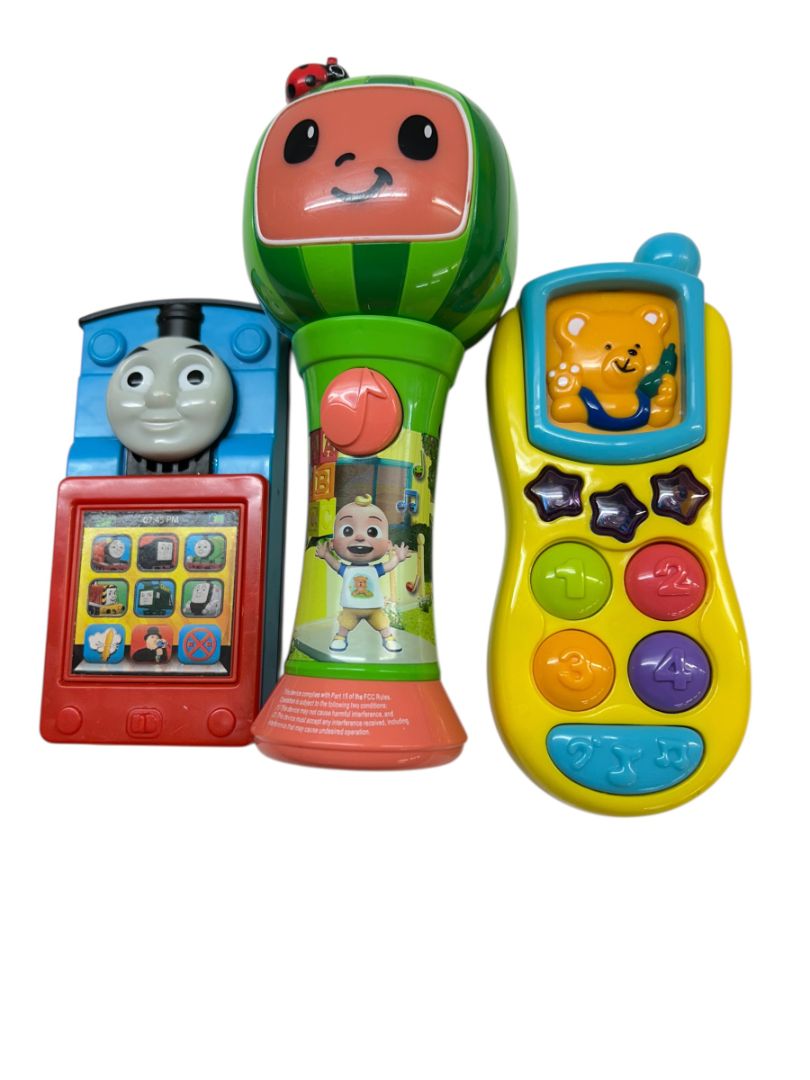 Lot of 3 Preschool Talking Toys Cocomelon Thomas the Train Bear Phone