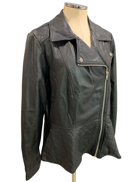 Size 2X Forever 21+ Plus Sizes Womens Faux Leather Moto Jacket