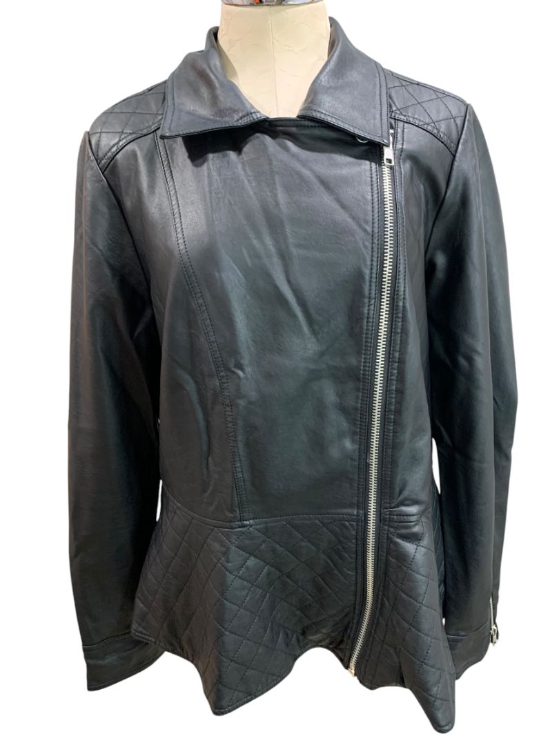Size 2X Forever 21+ Plus Sizes Womens Faux Leather Moto Jacket